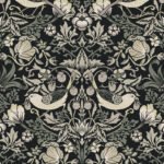 Fragaria Garden - Blacksmith | Blacks Animals, Birds and Insects Wallpaper for Half Bath, Nursery, and Office