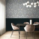 Fragaria Garden - Blue Mist and Blush | Blues Animals, Birds and Insects Wallpaper for Dining Room, Office, and Powder Room