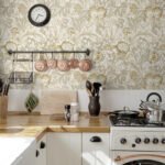 Acanthus Garden - Warm Neutral | Warm Neutrals and Beiges Florals, Botanicals and Tropicals Wallpaper for Hallway, Nursery, and Bedroom