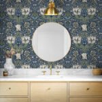 Ogee Flora - Indigo Dye and Thyme | Blues Florals, Botanicals and Tropicals Wallpaper for Entryway, Nursery, and Office