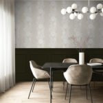 Blooming Stripe - Swiss Coffee | Warm Neutrals and Beiges Florals, Botanicals and Tropicals Wallpaper for Kitchen, Powder Room, and Nursery