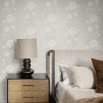 Blooming Stripe - Greystone | Grays Florals, Botanicals and Tropicals Wallpaper for Dining Room, Office, and Accent Wall