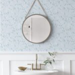 Leaf and Berry - Powder Blue | Blues Florals, Botanicals and Tropicals Wallpaper for Entryway, Accent Wall, and Bedroom