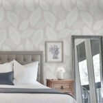 Leaf - Dove Gray | Cool Neutrals Florals, Botanicals and Tropicals Wallpaper for Office, Kitchen, and Hallway