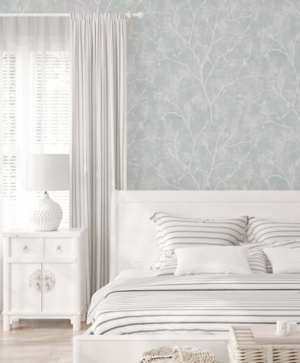 Flanders - Winter White | Blues Textures Wallpaper for Office, Kitchen, and Accent Wall
