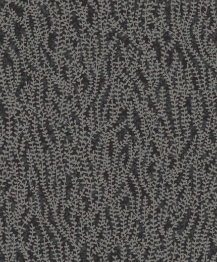 Garden Fern - Silver Glass | Blacks Trees and Leaves Wallpaper for Entryway, Accent Wall, and Bedroom