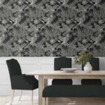 White Heron - Midnight | Blacks Animals, Birds and Insects Wallpaper for Entryway, Living Room, and Kitchen