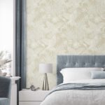 White Heron - Shore | Warm Neutrals and Beiges Animals, Birds and Insects Wallpaper for Dining Room, Kitchen, and Office