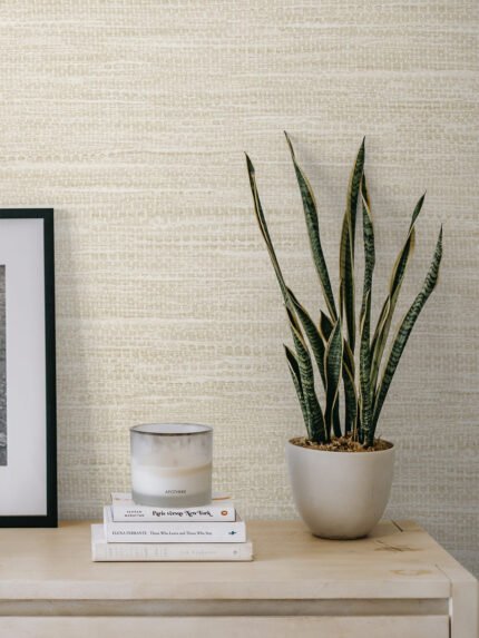 Rina - Worldly Gray | Warm Neutrals and Beiges Textures Wallpaper for Powder Room, Half Bath, and Accent Wall