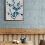 Naomi - Bayside Breeze | Blues Textures Wallpaper for Living Room, Dining Room, and Kitchen