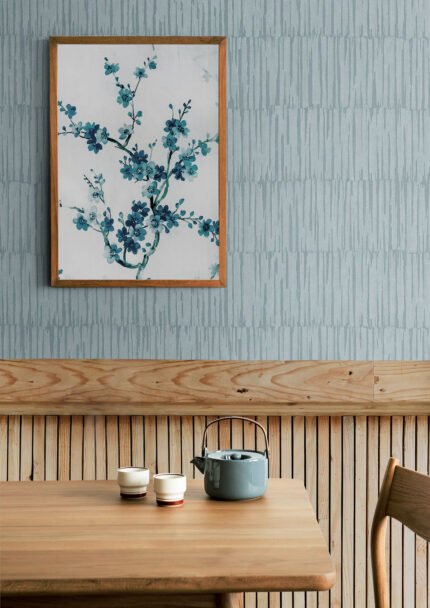 Naomi - Bayside Breeze | Blues Textures Wallpaper for Living Room, Dining Room, and Kitchen