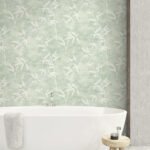 Honshu Bamboo - Matcha | Greens Trees and Leaves Wallpaper for Entryway, Dining Room, and Living Room