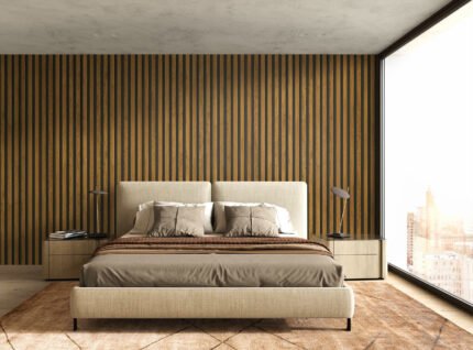 Jun - Honey Wood | Golds Industrial Wallpaper for Powder Room, Nursery, and Hallway