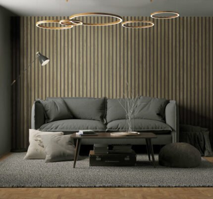Jun - Raw Wood | Warm Neutrals and Beiges Industrial Wallpaper for Office, Powder Room, and Nursery