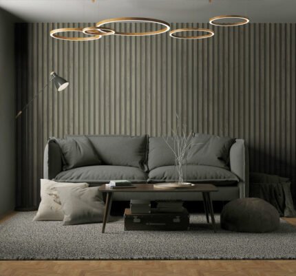 Jun - Blanched Pine | Grays Industrial Wallpaper for Powder Room, Office, and Hallway