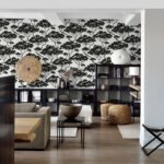 Nara - Sumi Forest | Blacks Asian and Chinoiseries Wallpaper for Office, Living Room, and Nursery