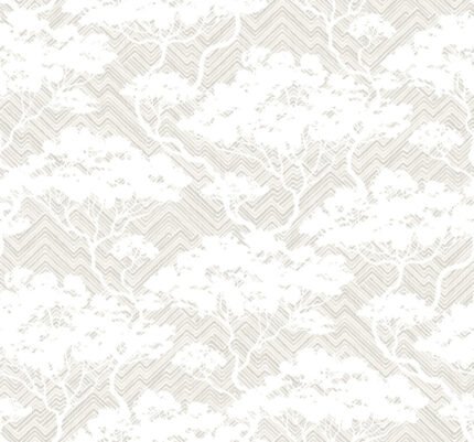 Nara - Morning Fog | Grays Asian and Chinoiseries Wallpaper for Powder Room, Dining Room, and Bedroom