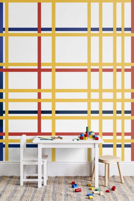 Mondrian Grid Mural