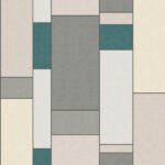 De Stijl Geometric - Perry Teal and Frosted Petal | Aquas and Teals Geometrics Wallpaper for Office, Accent Wall, and Nursery