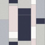 De Stijl Geometric - Indigo and Metallic Silver | Blues Geometrics Wallpaper for Office, Accent Wall, and Nursery