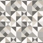 Lozenge Geometric - Hammered Steel & Pavestone