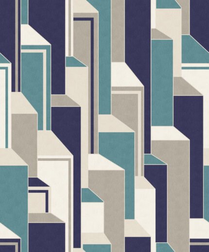 Deco Geometric - Perry Teal & Indigo
