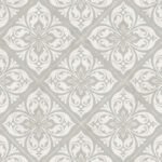 Plumosa Tile - Cove Gray and Silver | Grays Medallions Wallpaper for Accent Wall, Half Bath, and Office