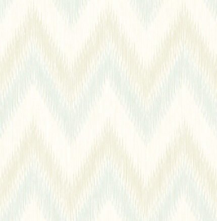 Regent Flamestitch Stringcloth - Sea Glass and Eggshell | Greens Geometrics Wallpaper for Office, Accent Wall, and Powder Room