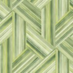 Geo Inlay - Chartreuse and Basil | Greens Plaids, Checks and Stripes Wallpaper for Nursery, Living Room, and Entryway