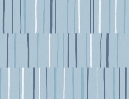 Block Lines - Bluebird, Navy, and Glacier White | Blues Plaids, Checks and Stripes Wallpaper for Bedroom, Accent Wall, and Office