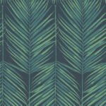 Paradise Palm - Tropic Midnight | Blues Florals, Botanicals and Tropicals Wallpaper for Entryway, Half Bath, and Bedroom