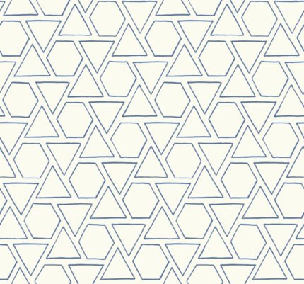 Sun Shapes - Coastal Blue | Blues Geometrics Wallpaper for Office, Accent Wall, and Half Bath