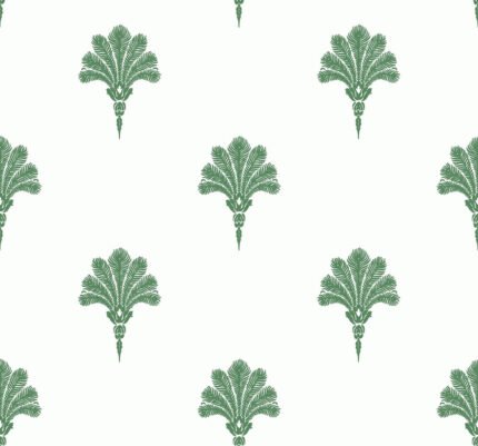 Summer Fan - Greenery | Greens Medallions Wallpaper for Nursery, Living Room, and Bedroom