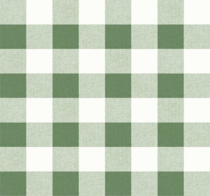 Beach Picnic Plaid - Greenery | Greens Plaids, Checks and Stripes Wallpaper for Kitchen, Hallway, and Powder Room