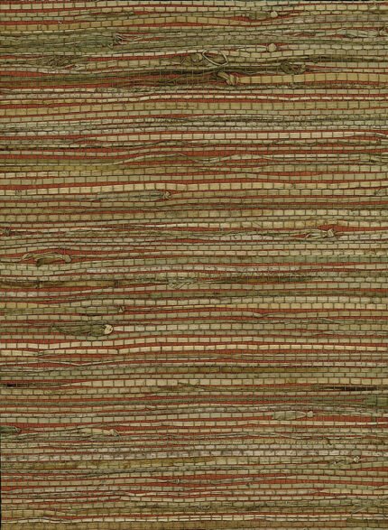 Rushcloth - Red and Tan | Reds Textures Wallpaper for Accent Wall, Powder Room, and Dining Room