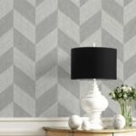 Luxe Herringbone | Grays Geometrics Wallpaper for Office, Accent Wall, and Nursery