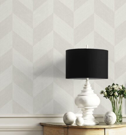 Luxe Herringbone | Grays Geometrics Wallpaper for Office, Accent Wall, and Living Room