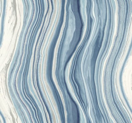Luxe Marble | Blues Textures Wallpaper for Living Room, Hallway, and Kitchen