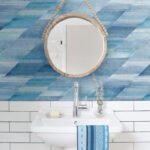 Rainbow Diagonals - Washed Denim and Cerulean