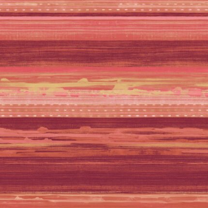 Horizon Brushed Stripe - Cranberry, Scarlet, and Blonde | Reds Plaids, Checks and Stripes Wallpaper for Kitchen, Accent Wall, and Hallway