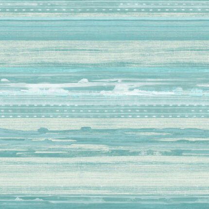 Horizon Brushed Stripe - Teal, Seafoam, and Ivory | Aquas and Teals Plaids, Checks and Stripes Wallpaper for Office, Entryway, and Dining Room