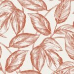 Beckett - Rich Coral | Oranges Trees and Leaves Wallpaper for Kitchen, Powder Room, and Dining Room
