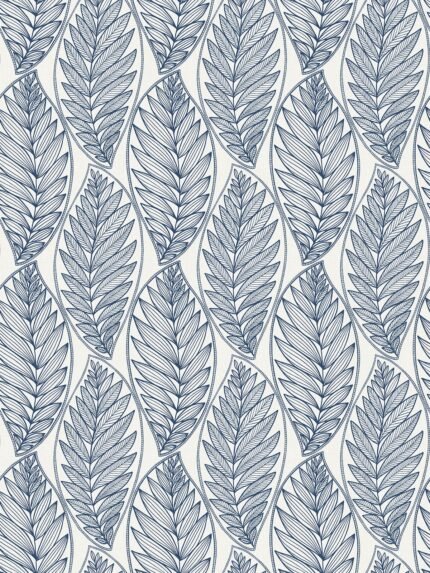 Kira - Blue Suede | Blues Florals, Botanicals and Tropicals Wallpaper for Nursery, Kitchen, and Living Room