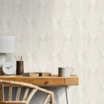 Kira - Pebble Rock | Warm Neutrals and Beiges Florals, Botanicals and Tropicals Wallpaper for Entryway, Kitchen, and Office