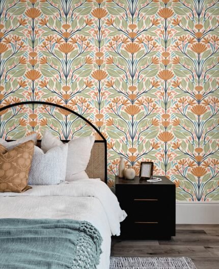 Carmela - Summer Ends | Multicolors Florals, Botanicals and Tropicals Wallpaper for Nursery, Bedroom, and Accent Wall