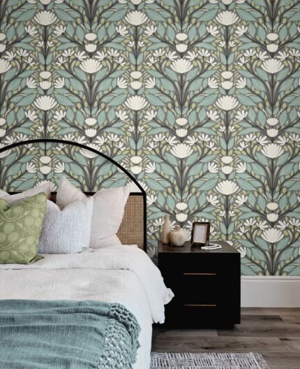 Carmela - Spirit Green | Multicolors Florals, Botanicals and Tropicals Wallpaper for Living Room, Bedroom, and Powder Room