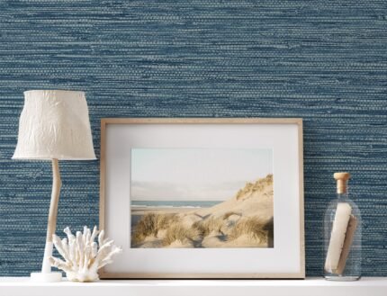 Isla - Bay Blue | Blues Textures Wallpaper for Office, Half Bath, and Dining Room
