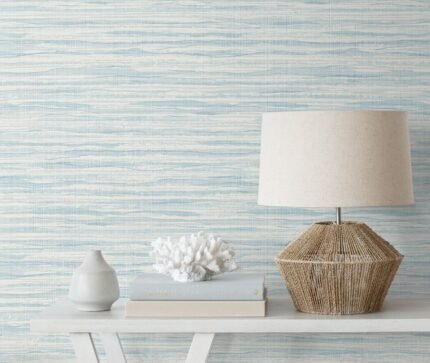 Skye - Morning Surf | Blues Textures Wallpaper for Accent Wall, Powder Room, and Office