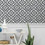 Talia - Black and White | Blacks Medallions Wallpaper for Office, Entryway, and Living Room