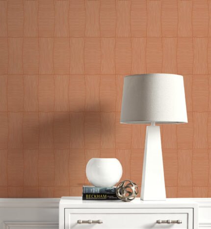 Lagom Abstract Large Weave - Coral | Pinks Abstracts Wallpaper for Entryway, Powder Room, and Living Room